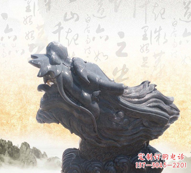 烟台新潮大理石龙头雕塑