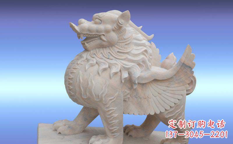 烟台大理石貔貅神兽石雕