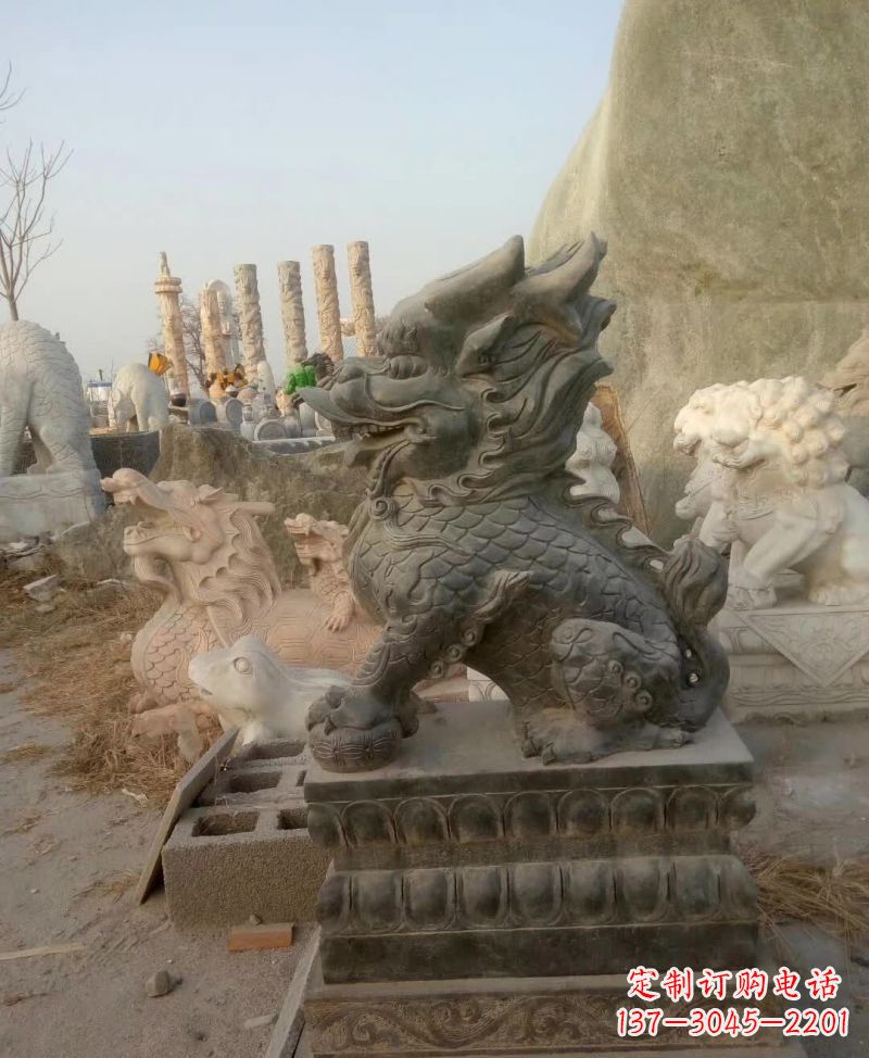 烟台新中式麒麟雕塑,精美细腻,艺术品级别