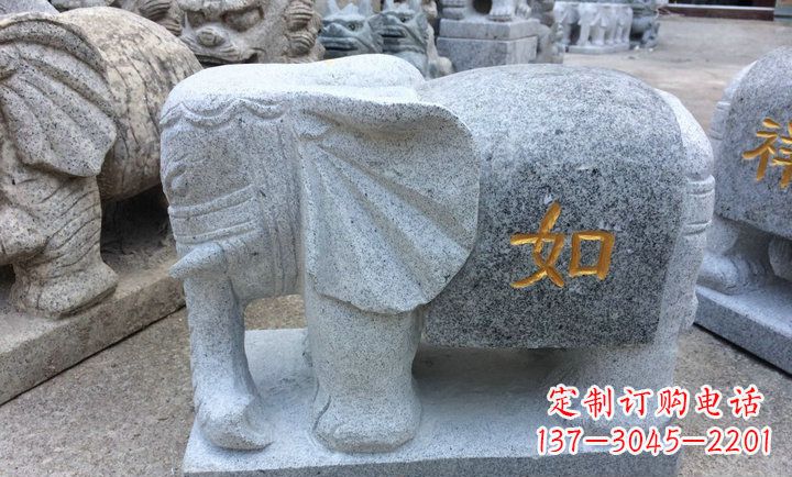 烟台精美大理石石象雕塑