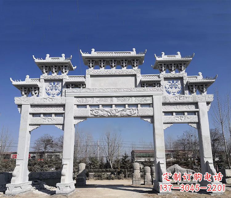 烟台特色大理石牌坊石雕