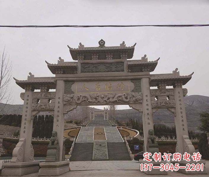 烟台大理石牌坊石雕,精美别致,艺术魅力无限