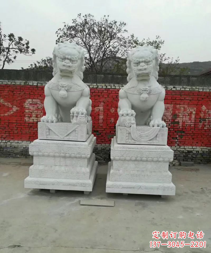 烟台大理石狮子雕塑,精致而壮观
