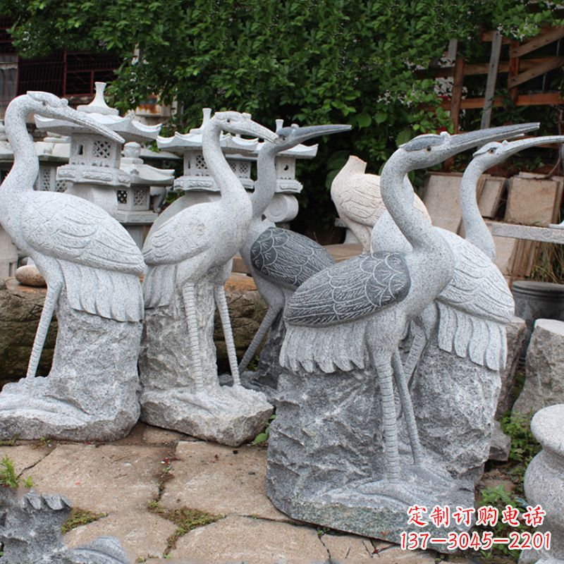 烟台精美大理石仙鹤雕塑