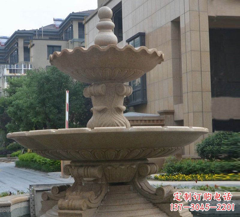 烟台简约双层大理石喷泉雕塑