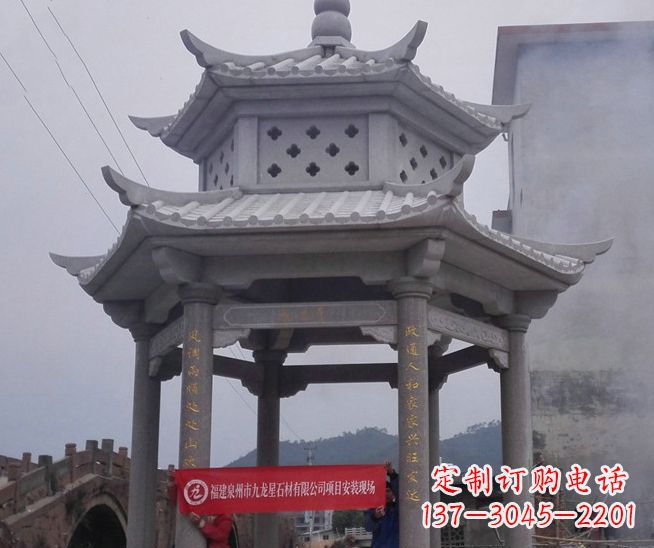 烟台大理石双层石雕凉亭——独特的艺术结晶