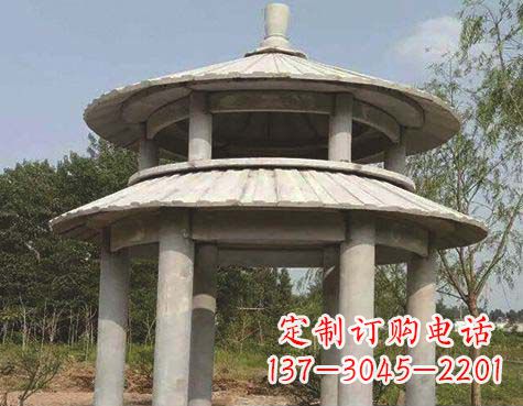 烟台大理石双层圆顶凉亭石雕