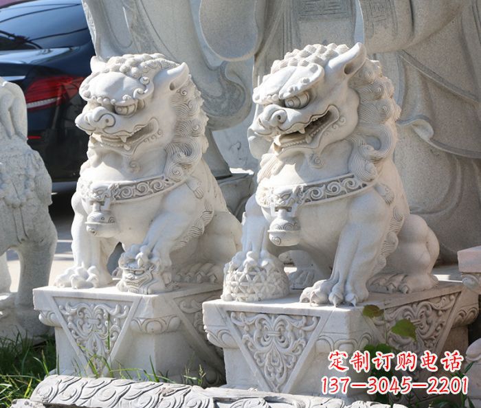 烟台大理石寺庙石狮子 (4)
