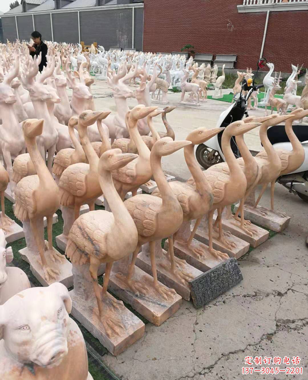 烟台丹顶鹤大理石雕塑