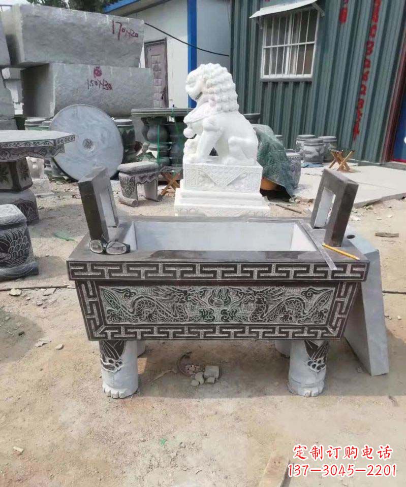 烟台精美大理石香炉雕塑