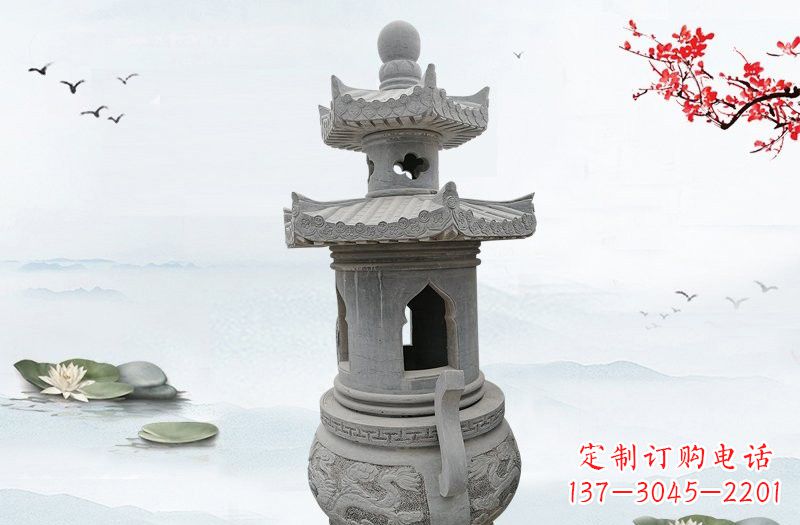 烟台精美工艺石香炉雕塑