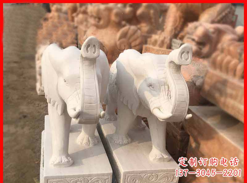 烟台产品名称大理石小象招财石雕