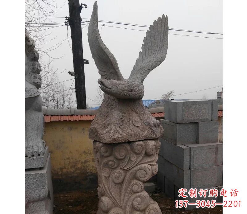 烟台绚丽振翅的大理石雄鹰雕塑