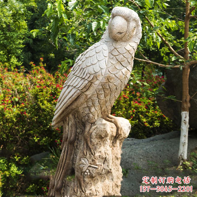 烟台大理石鹦鹉雕塑,完美点缀生活空间