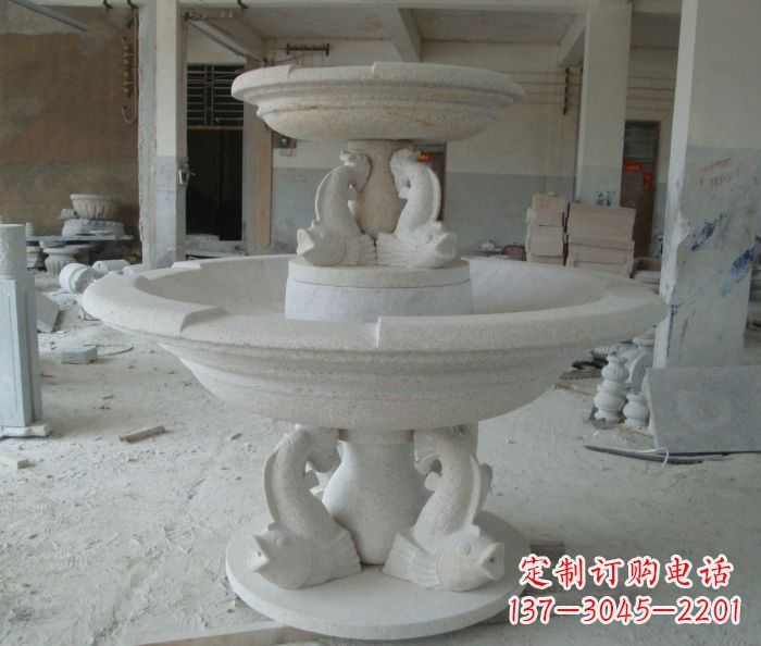 烟台高端大理石双层喷泉雕塑