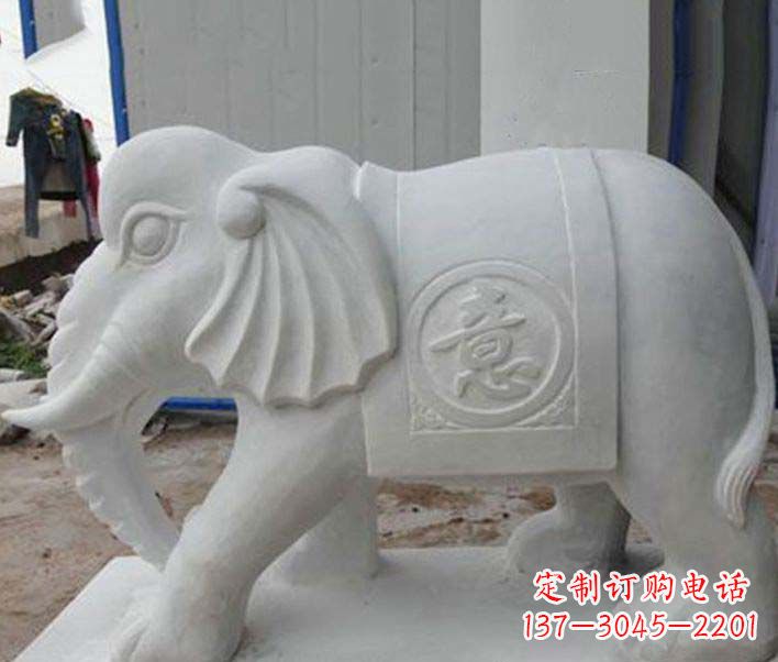 烟台传承财富祝福,大理石招财大象雕塑