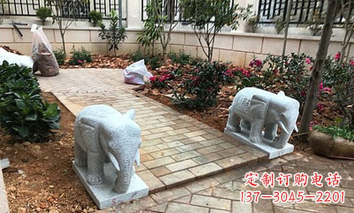烟台大理石小象石雕,让你的大好家园更加美丽