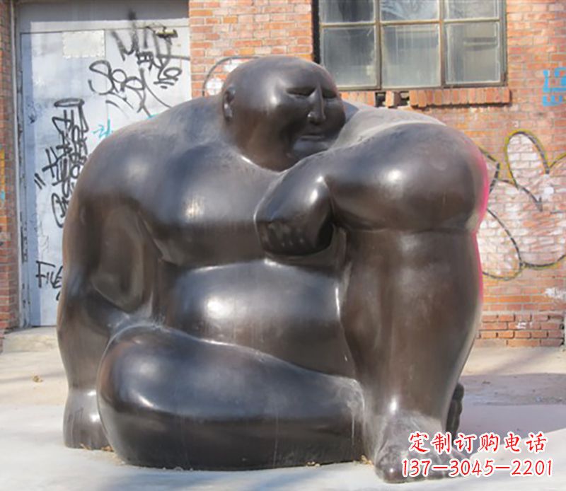 烟台铜雕大胖子男人雕塑