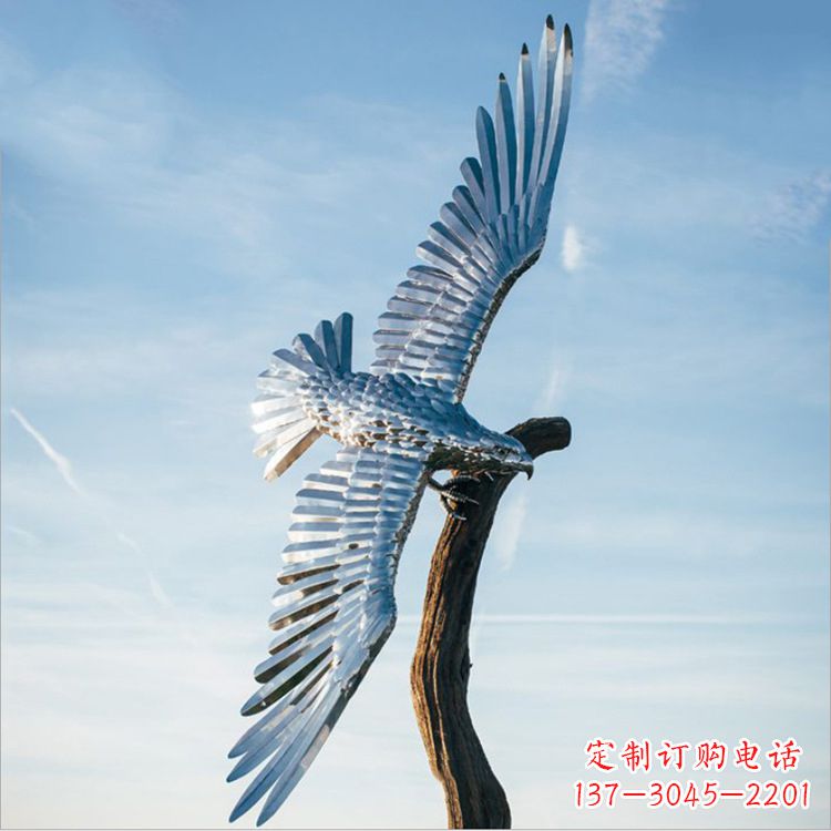 烟台大鹏展翅老鹰不锈钢雕塑