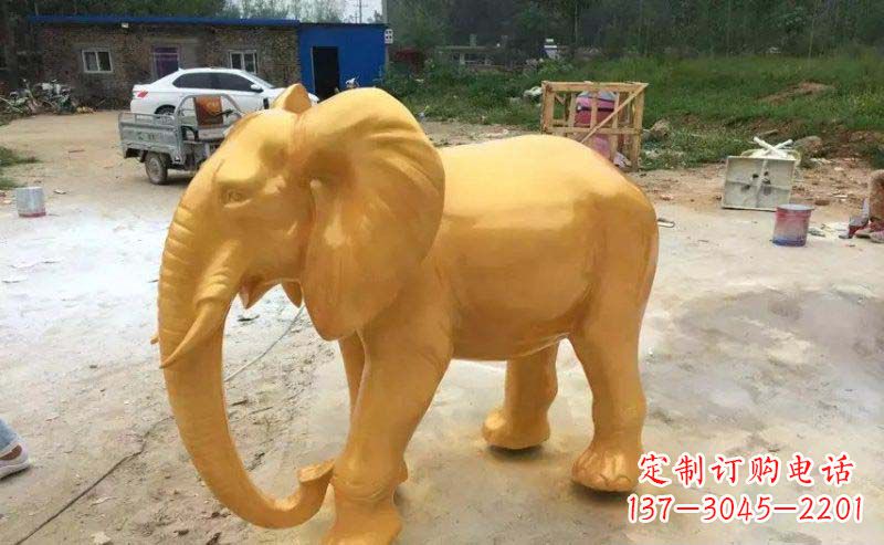 烟台大象玻璃钢仿铜动物雕塑