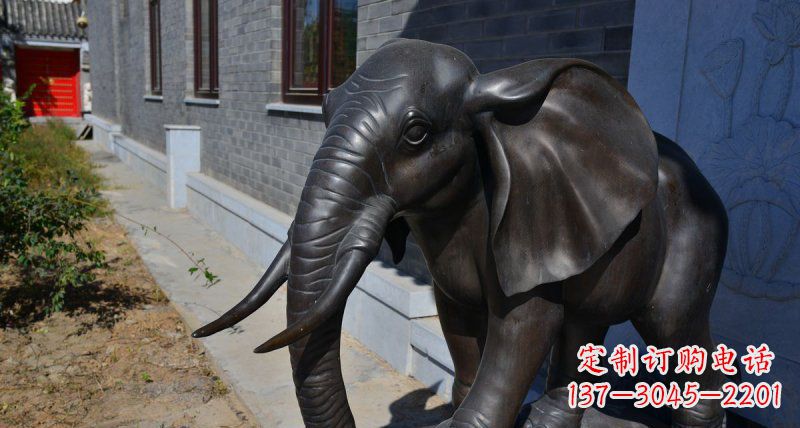烟台大象动物铜雕 (2)