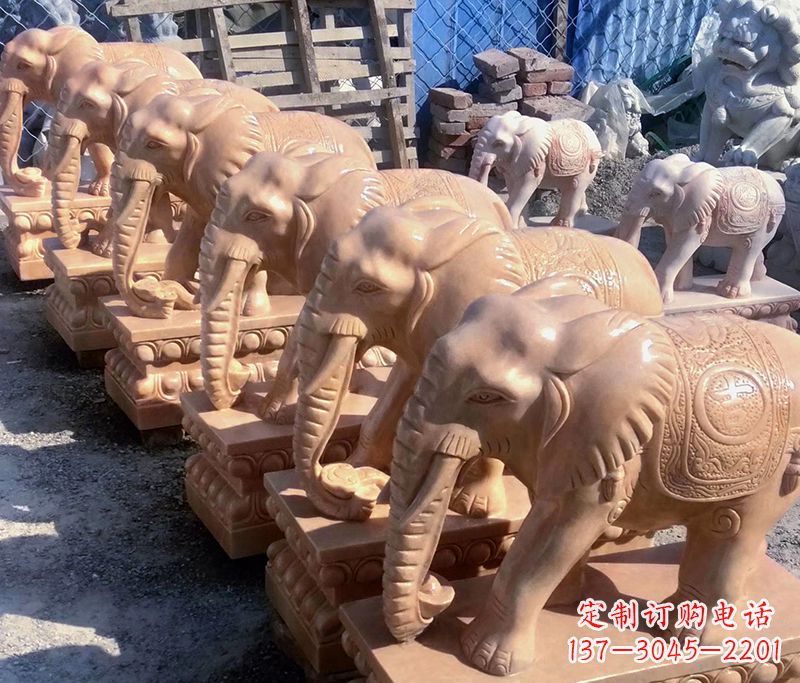 烟台大象喷水石雕