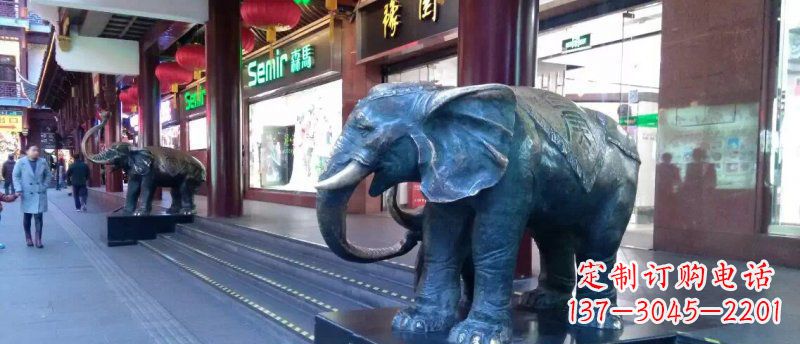 烟台大象铜雕企业门口动物雕塑