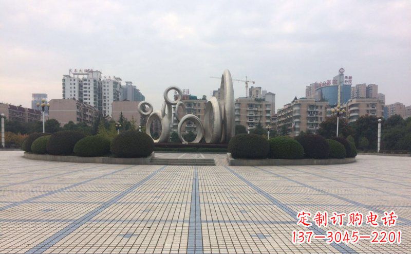 烟台中领雕塑不锈钢圆环雕塑