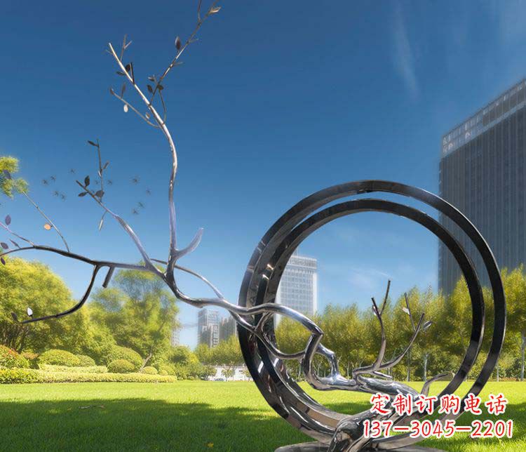 烟台超大不锈钢环形景观雕塑