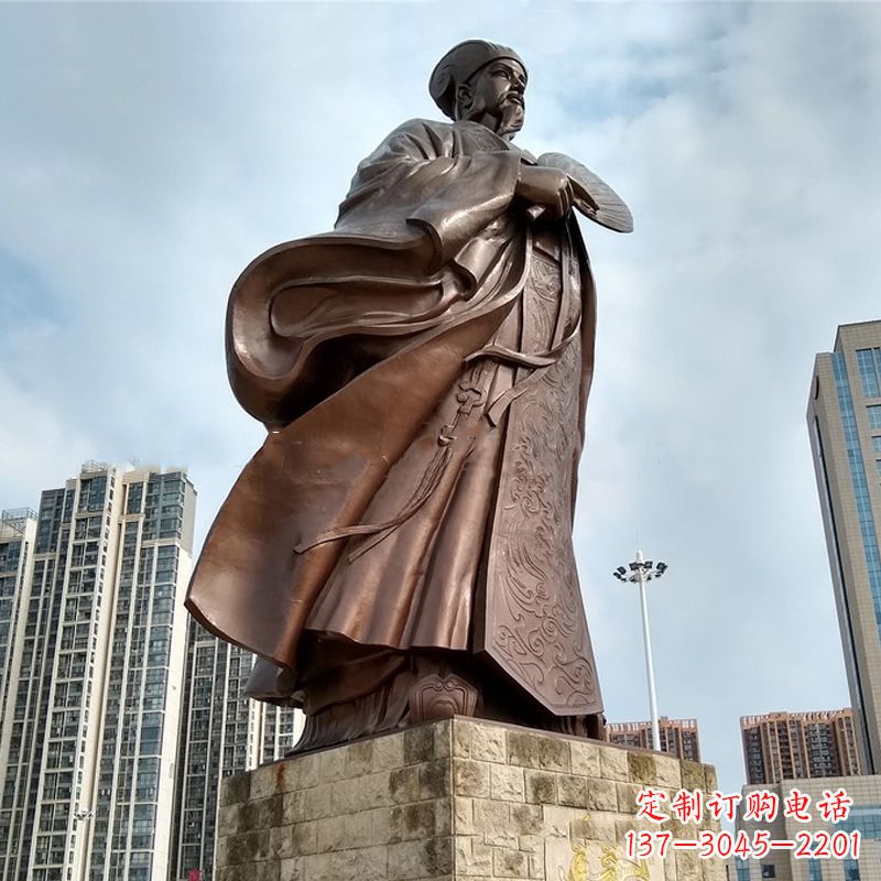 烟台珍贵的雕塑艺术--诸葛亮卧龙先生