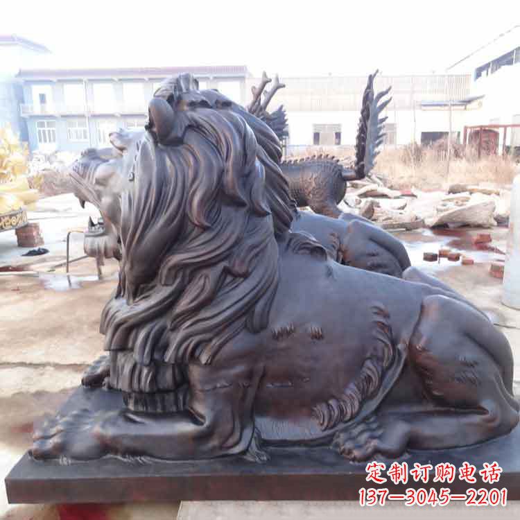 烟台纯铜港币狮子动物雕塑