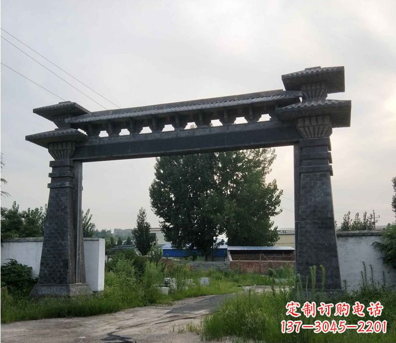 烟台大型单门仿古牌坊石雕