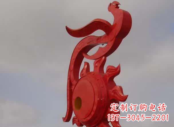 烟台大型古代凤凰不锈钢雕塑