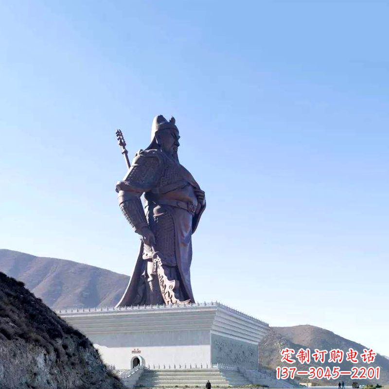 烟台大型关公铸铜雕塑-景区景点大型历史名人三国名将关羽雕像