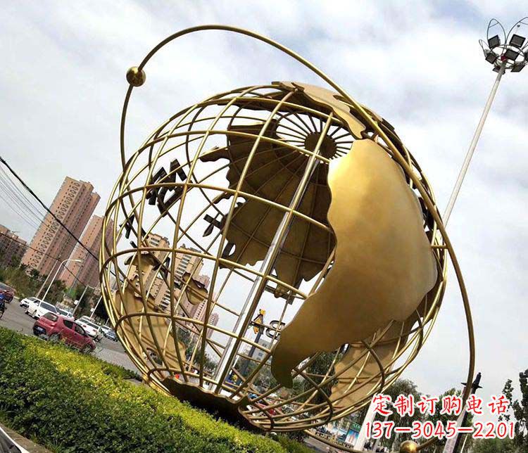 烟台大型广场地球仪不锈钢雕塑