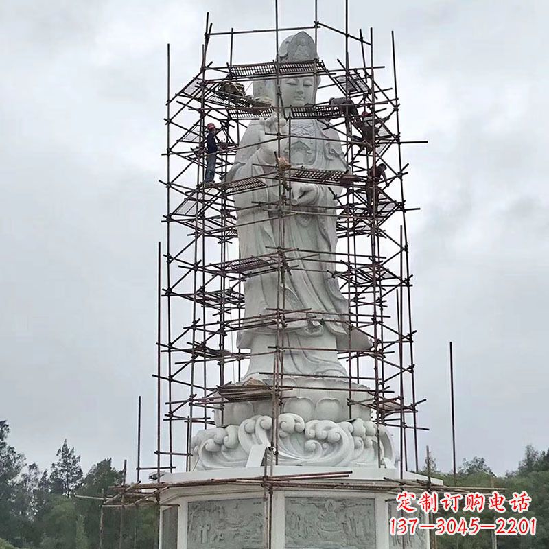 烟台大型汉白玉观音菩萨石雕