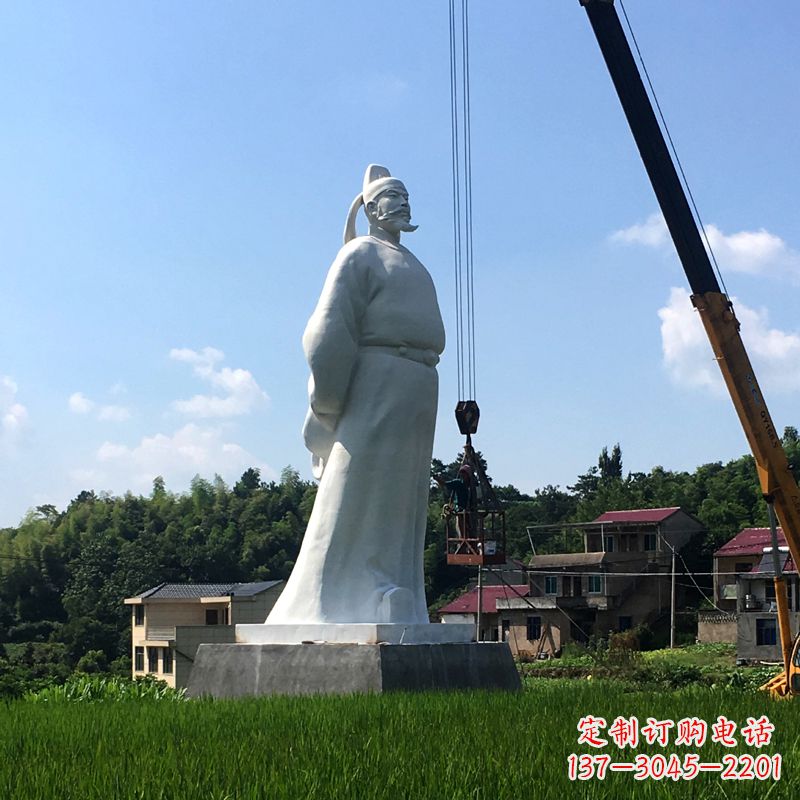 烟台经典汉白玉诗仙李白石雕像