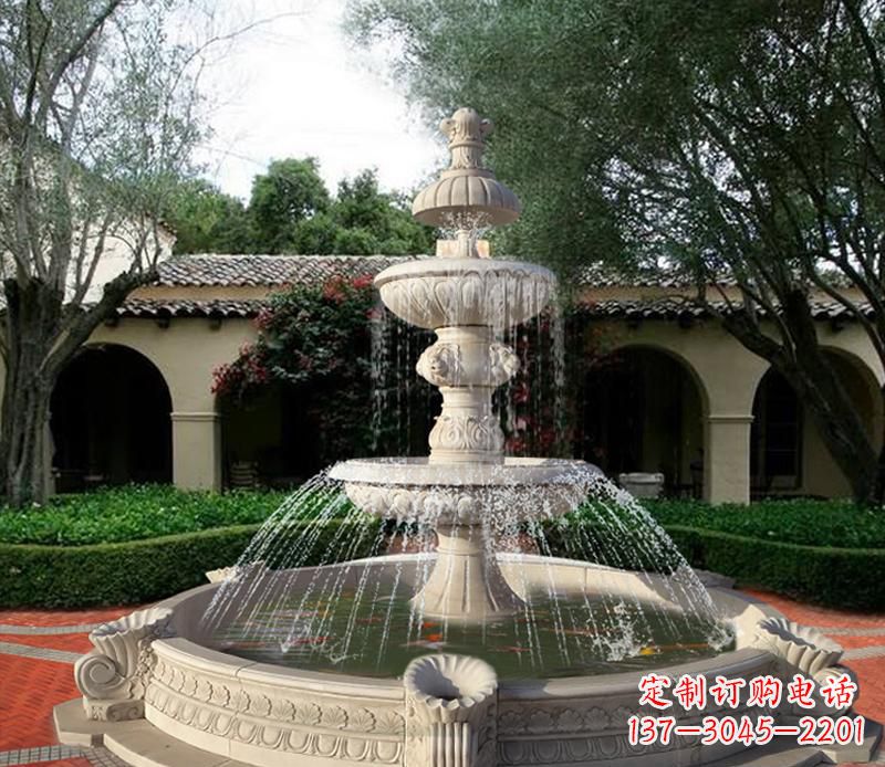 烟台绚丽的喷泉石雕塑
