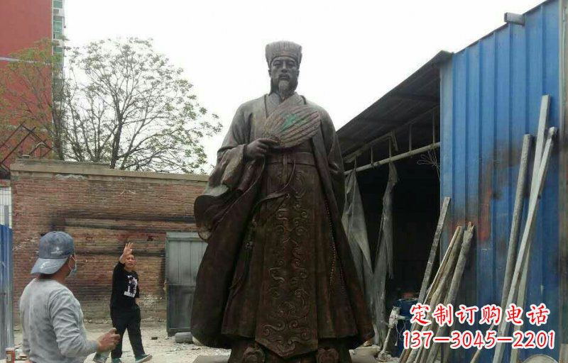 烟台大型立式诸葛亮铜雕