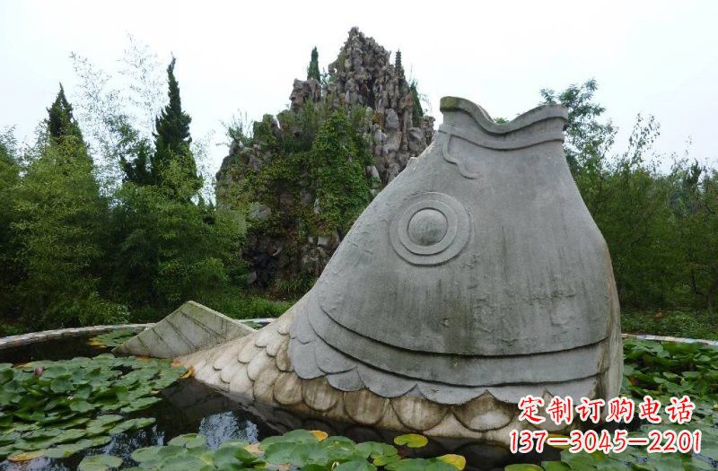 烟台大型喷水鲤鱼石雕