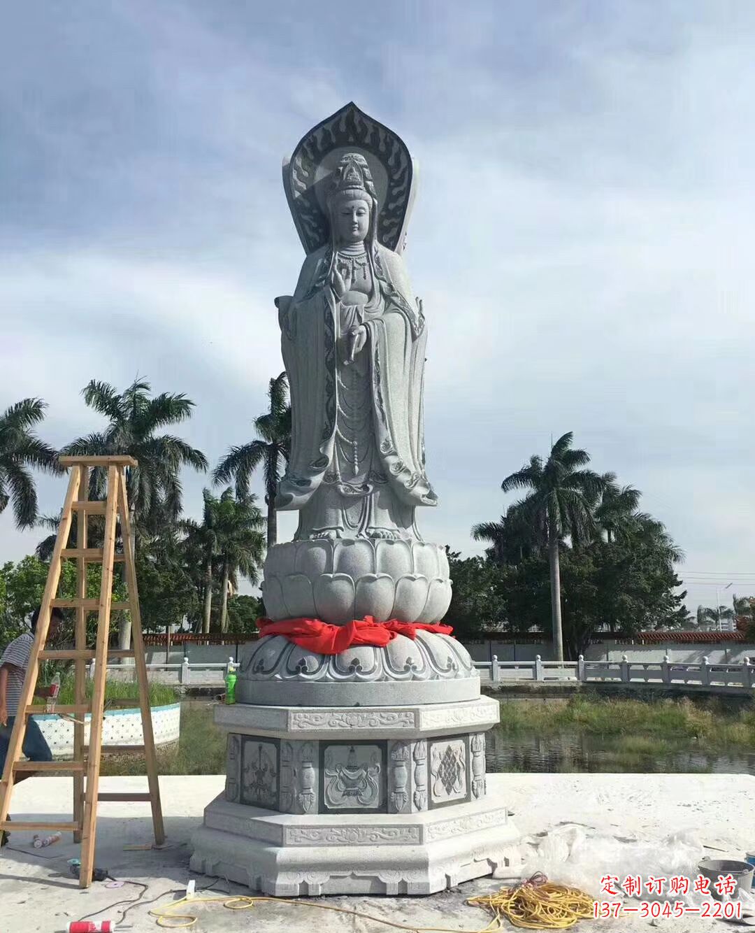 烟台观音大型石雕摆件