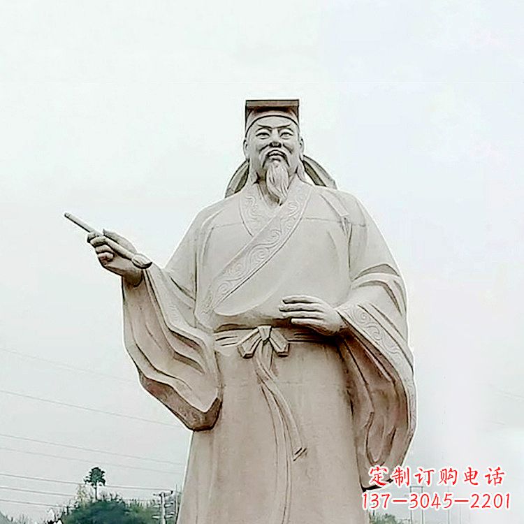 烟台精美石雕王羲之景观雕塑
