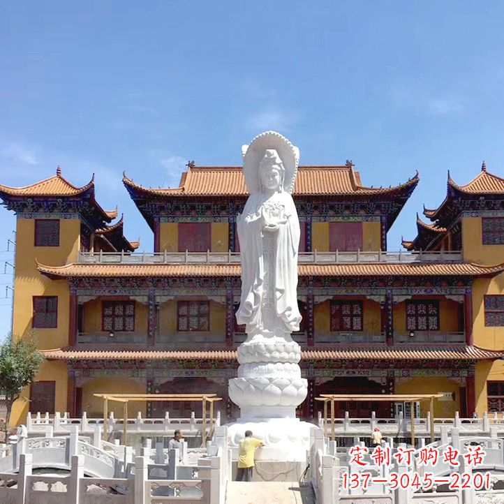 烟台精美汉白玉观音石雕塑
