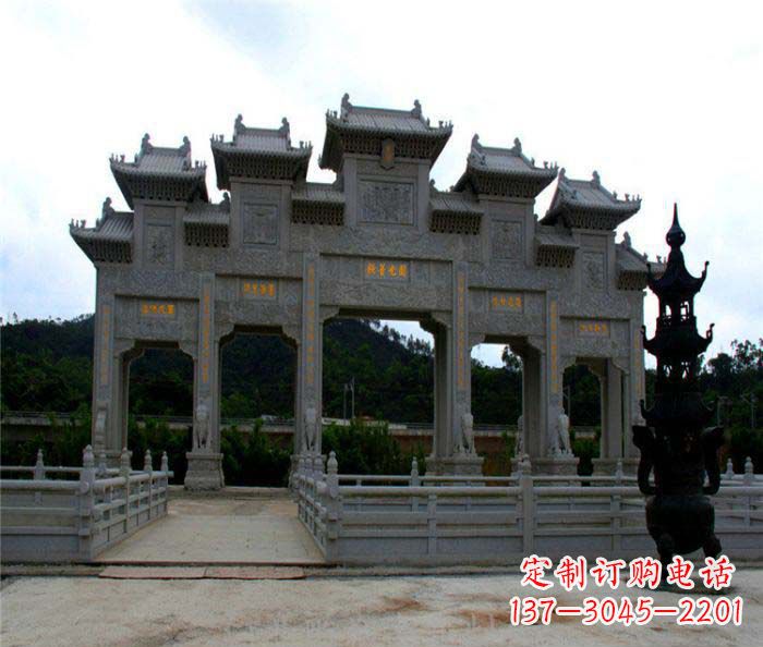 烟台大型五门石雕牌坊