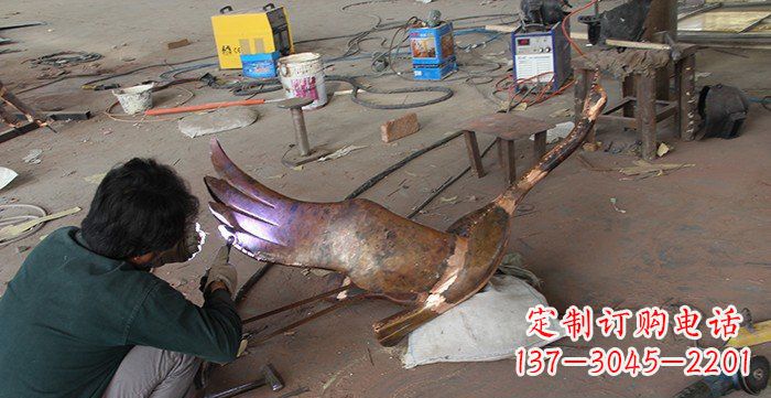 烟台大雁公园动物铜雕