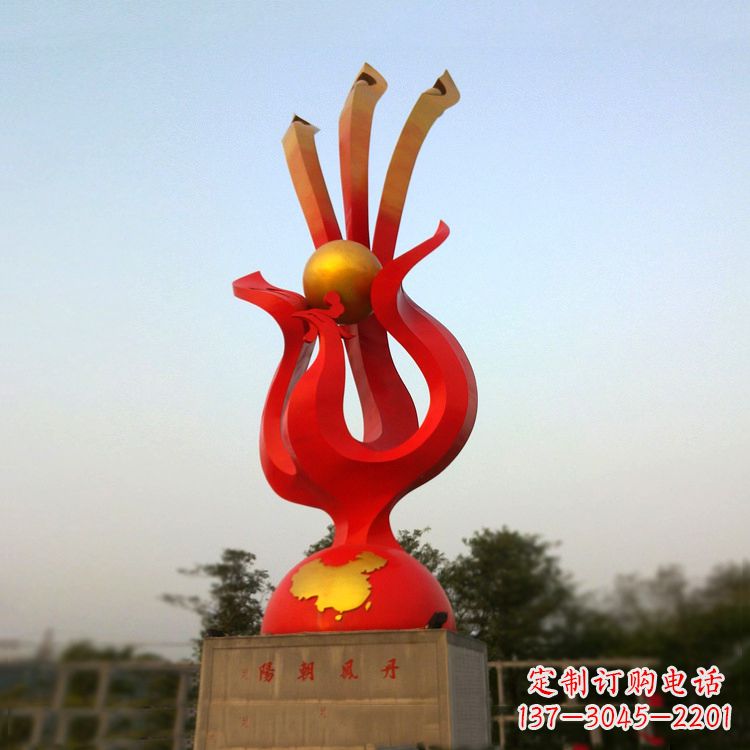 烟台精美不锈钢凤凰雕塑