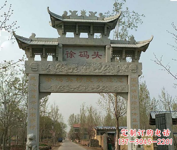 烟台精美纯手工大理石牌坊雕塑
