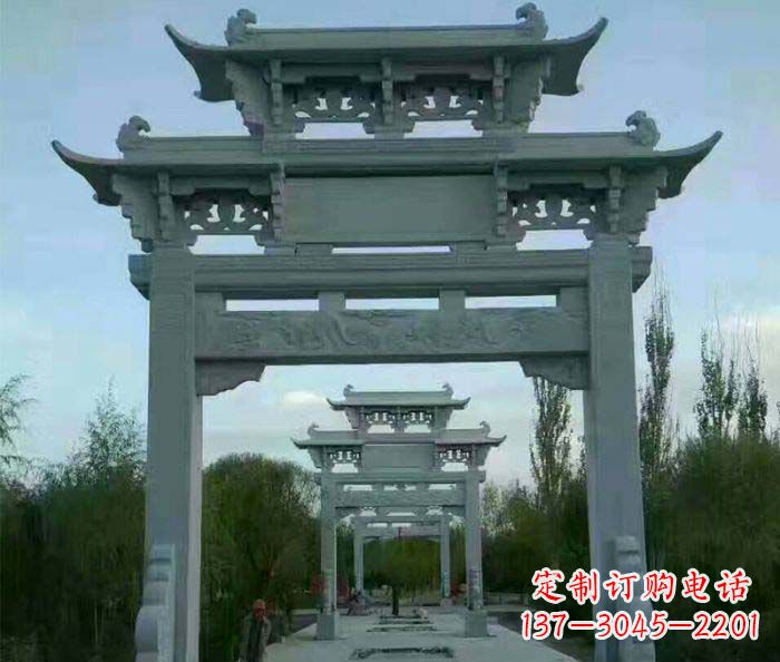 烟台牌坊雕塑精美大理石雕塑艺术