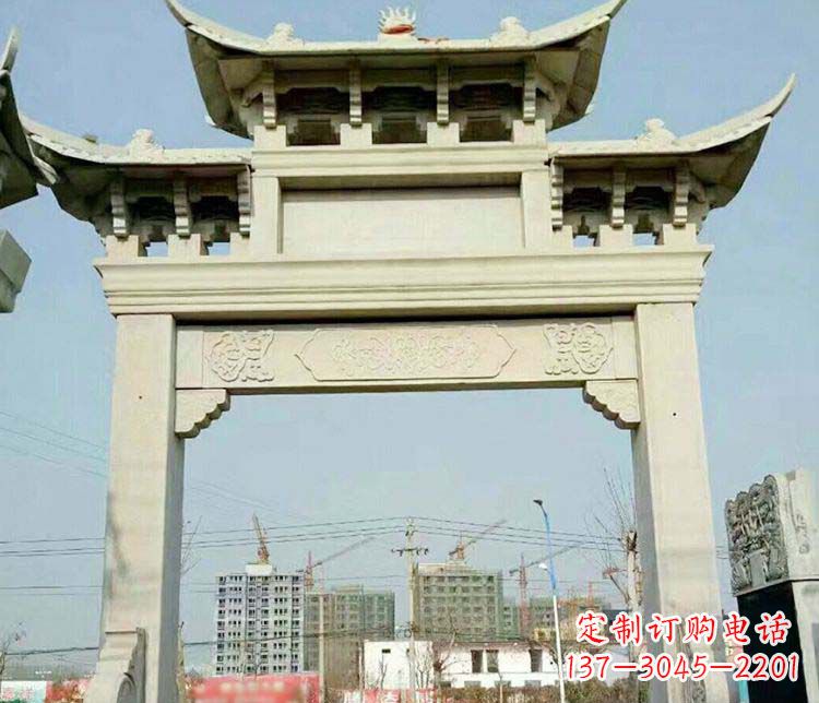 烟台单门道路牌坊石雕