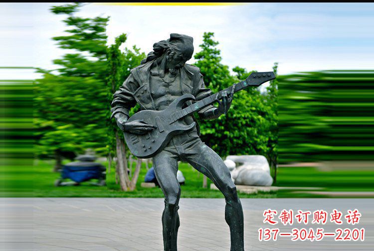 烟台铜雕吉他景观雕塑